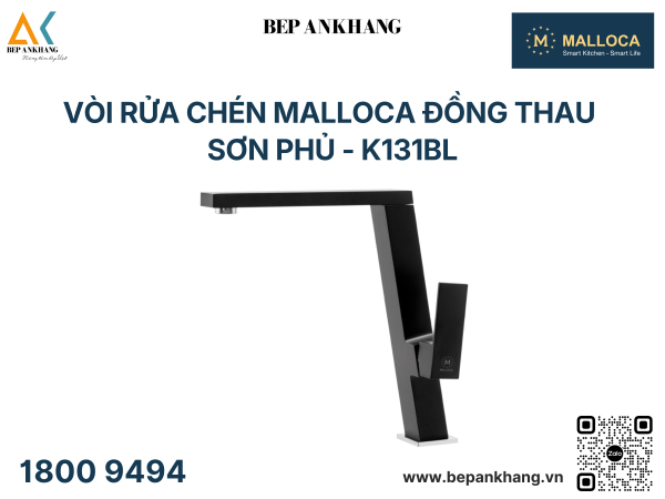 Vòi rửa chén Malloca đồng thau sơn phủ - K131BL